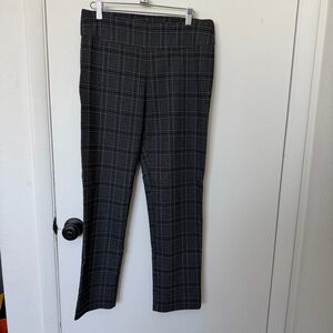 Women’s Gray and Black Plaid Pants Stretchy Spandex Legging Type Material